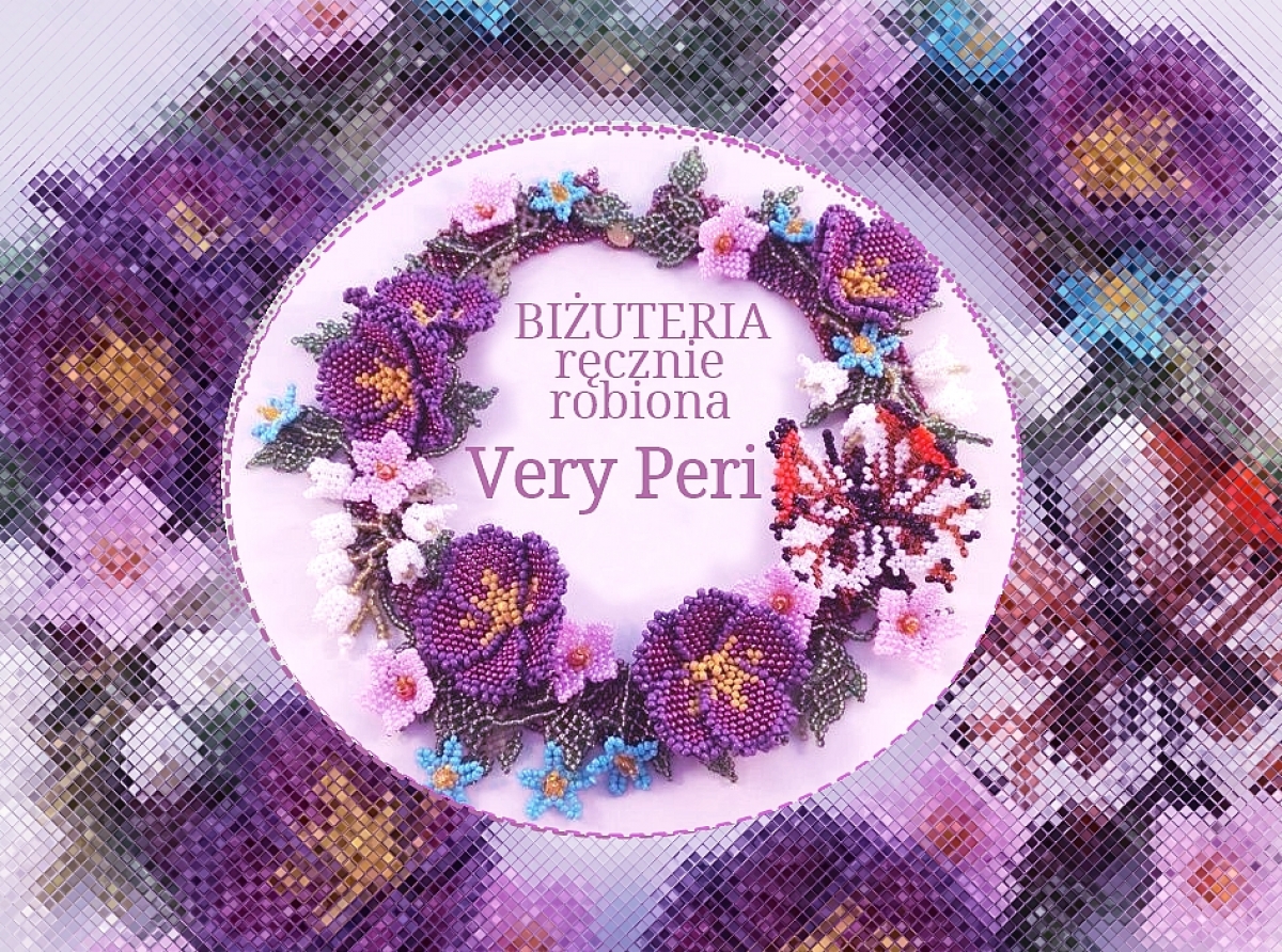 Ręcznie robiona biżuteria w modnym kolorze  Very Peri