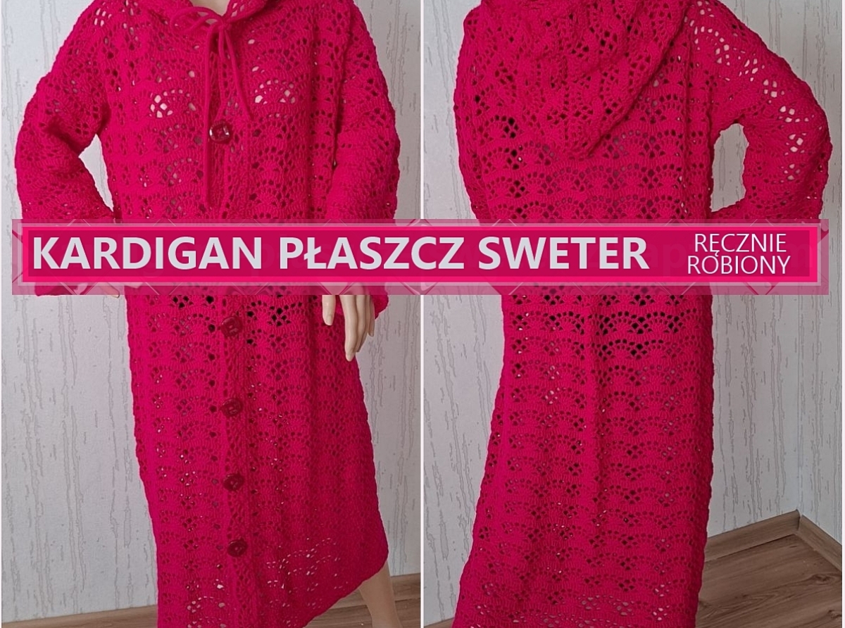 Oversizowe, ręcznie robione swetry- kardigany. Stylowe modele dla każdej miłośniczki mody 