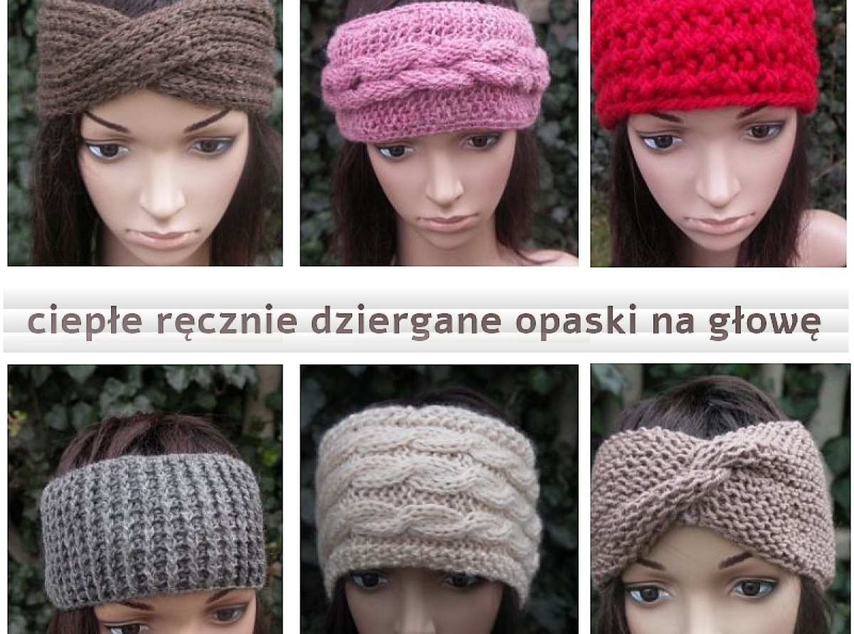 Zachwycające, modne ręcznie robione, ciepłe opaski na głowę