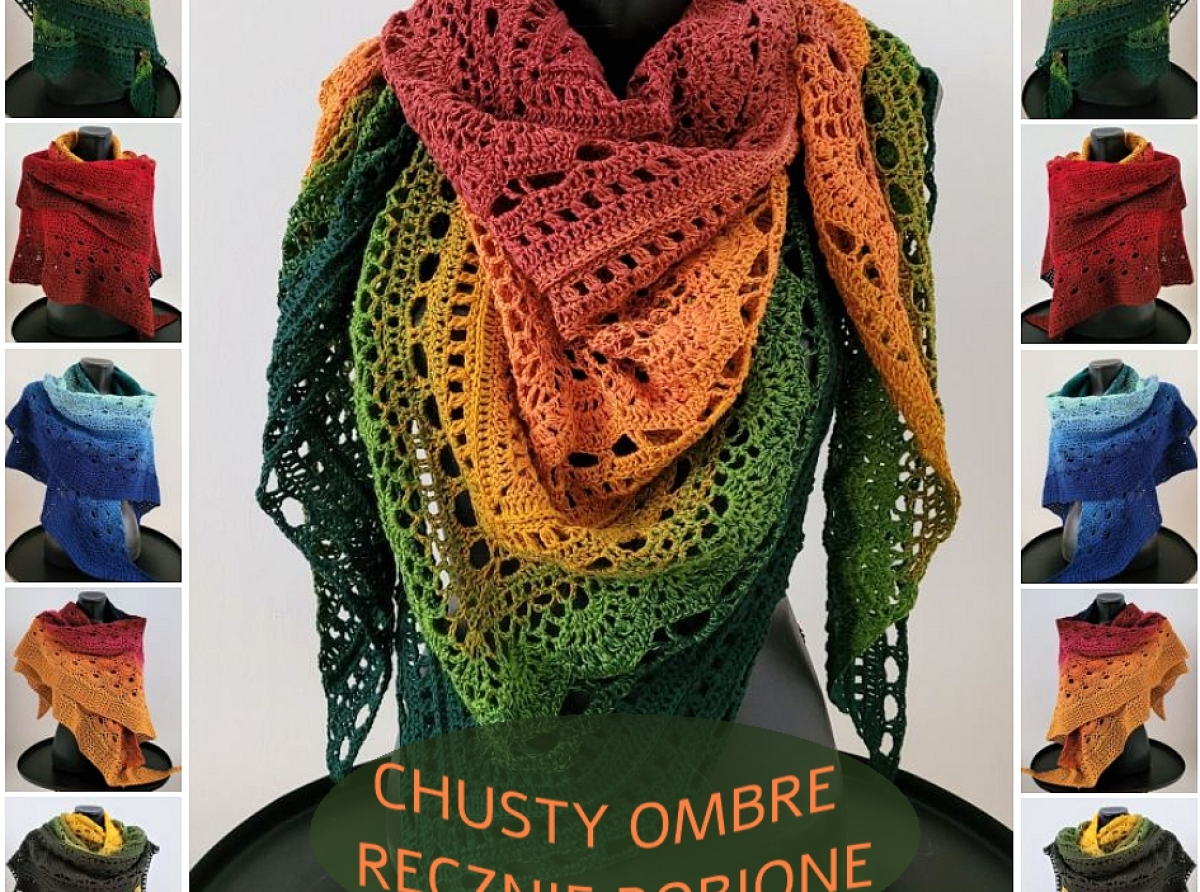 Zjawiskowe szale i chusty w pięknych kolorach ombre 