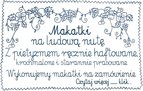 makatki recznie haftowane ludowe 