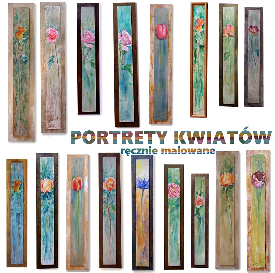 portrety kwiatow obraz tryptyk recznie malowane unikalni pl