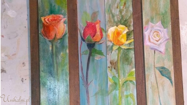 roze obraz recznie malowane unikalni pl