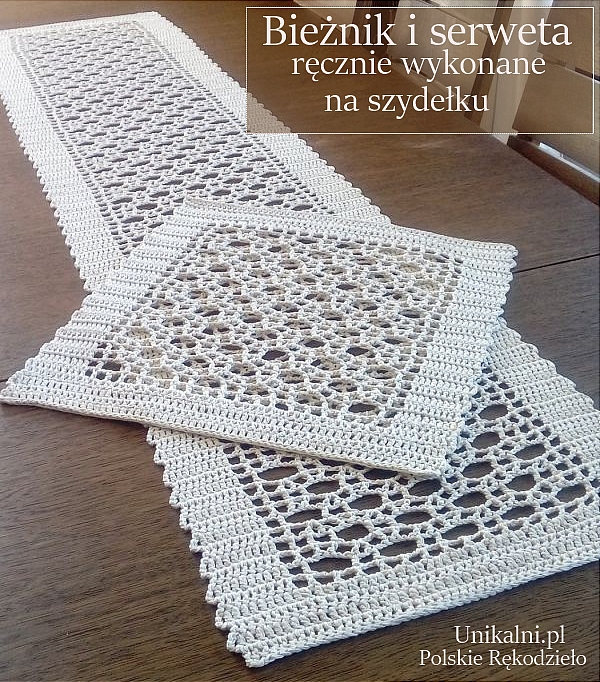 bieznik i serweta recznie wykonane unikalni pl