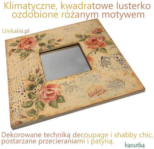 lusterko z motywem roz unikalni pl