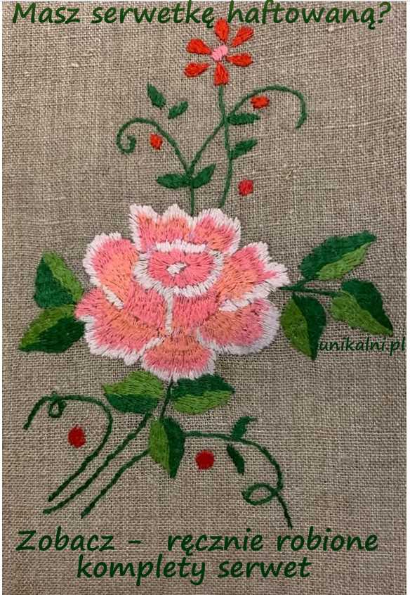 serwety recznie haftowane unikalni pl