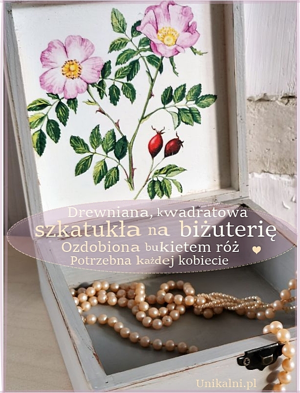 szkatulka na bizuterie roze recznie zdobiona unikalni pl