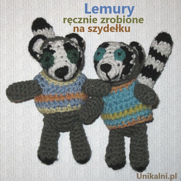 dziergany na szydelku lemur recznie robiony montessori unikalni pl