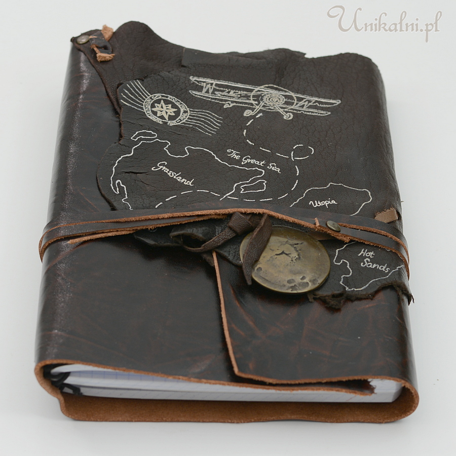 skorzany notes z recznie malowana okladkaprezent unikalni pl