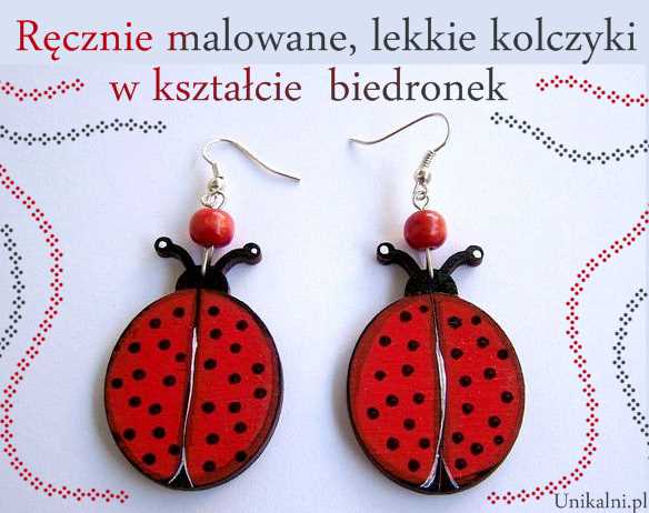 kolczyki biedronki recznie malowane unikalni pl