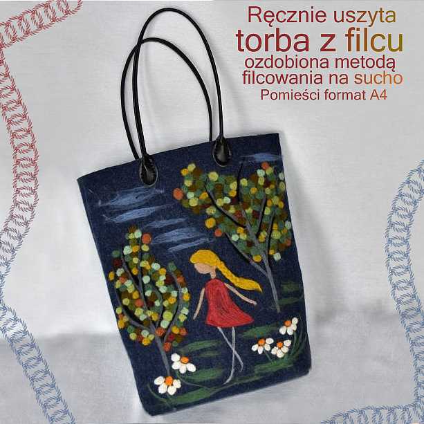 torba damska modny filc recznie szyta unikalni pl