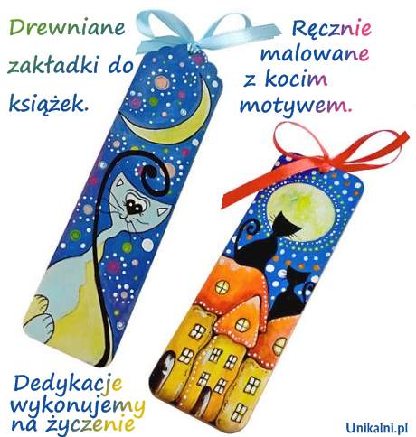 zakladki do ksiazek recznie malowane kot unikalni pl