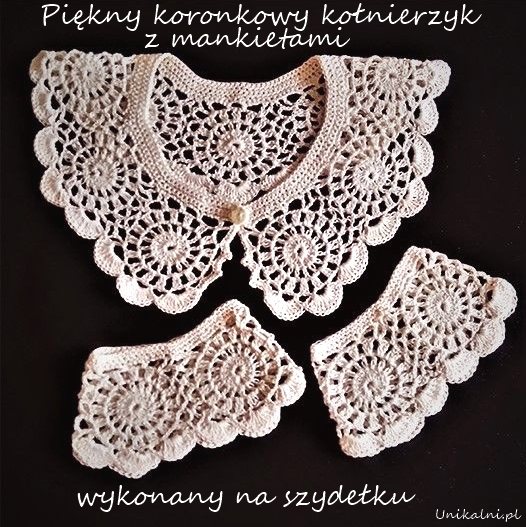 koronkowy kolnierzyk na szydelku unikalni pl