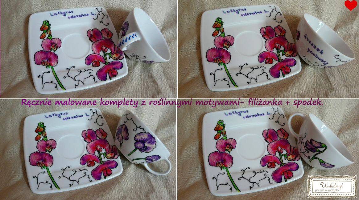 filizanki recznie malowane rosliny unikalni pl 