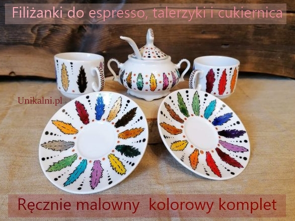 porcelana recznie malowana filizanki cukiernica talerzyk unikalni pl