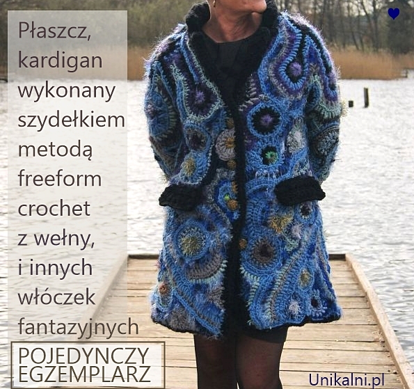 plaszcz kardigan blekit niebieski pojedyncza sztuka unikalni pl