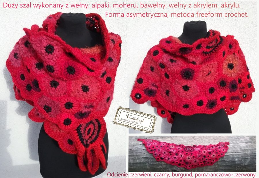 szal freeform crochet unikalni pl