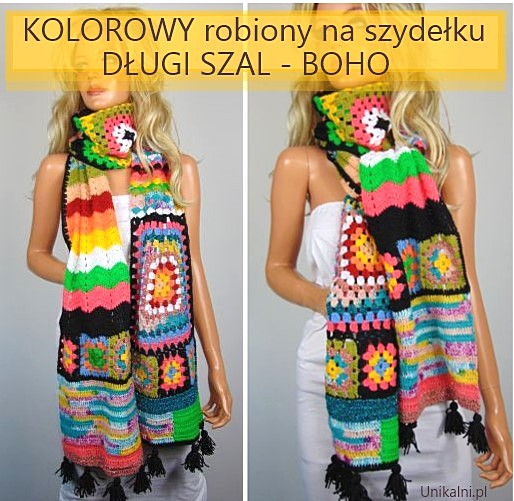 szal boho na szydelku unikalni pl