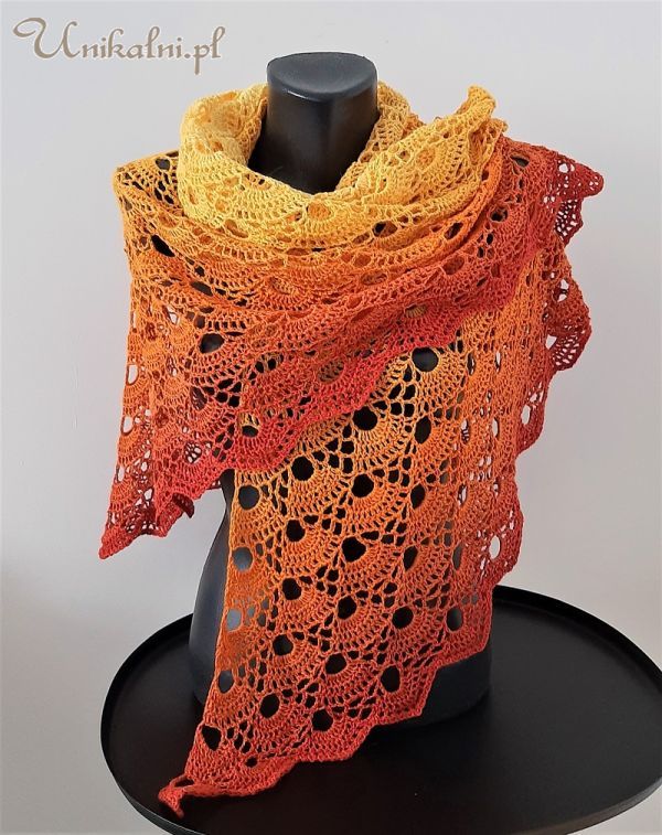 recznie robiona chusta kolorowa unikalni pl