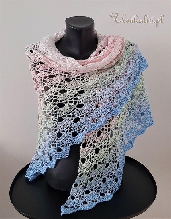 recznie robiona kolorowa chusta ombre unikalni pl