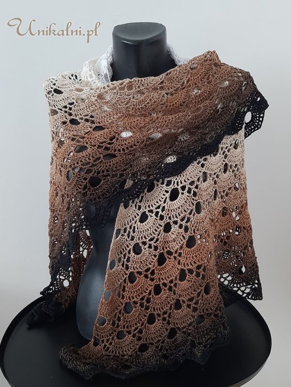 szydelkowa modna recznie robiona chusta ombre unikalni pl