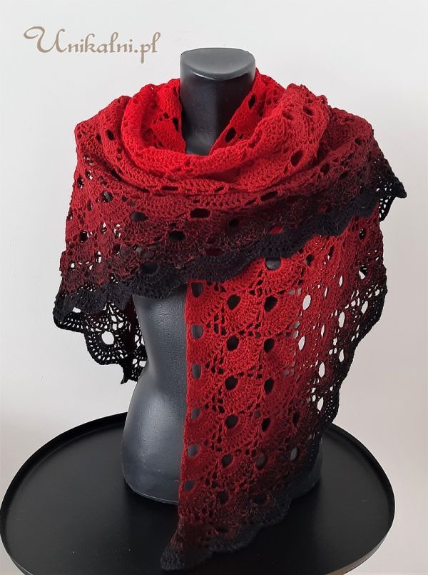 szydelkowa recznie robiona kolorowa chusta unikalni pl