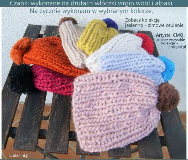 ciepla gruba modna recznie robiona czapka alpaka unikalni pl