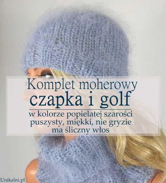 czapka i golf z wloczki na drutach polski unikalni pl