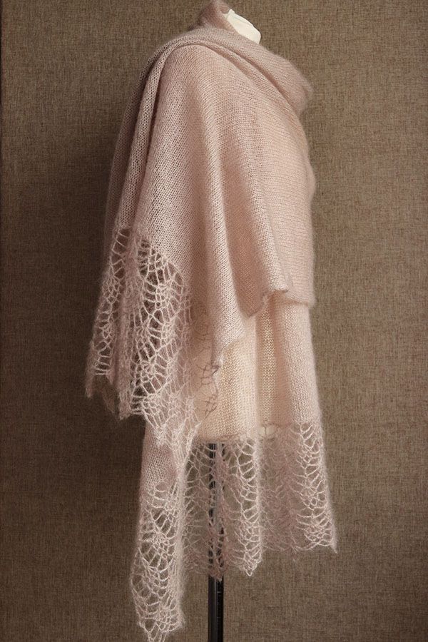 szal z azurem recznie robiony puszysty cieply ecru nie gryzie unikalni pl 