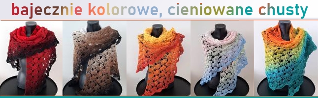 kolorowe cieniowane chusty na szydelku unikalni pl
