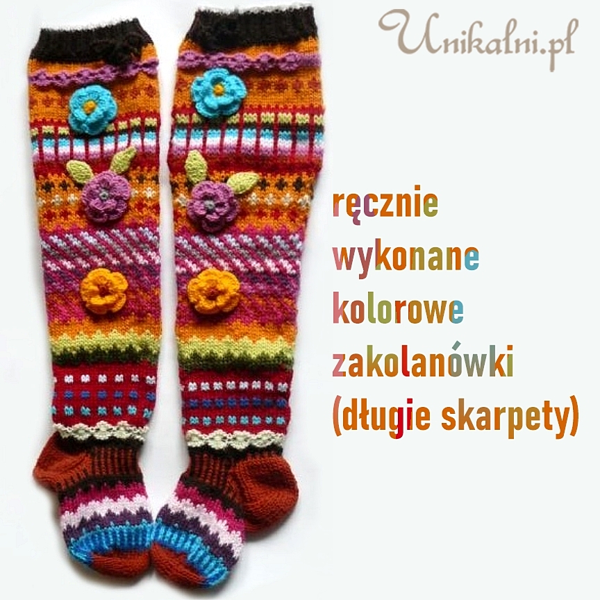 recznie robione dlugie skarpety zakolanowki unikalni pl