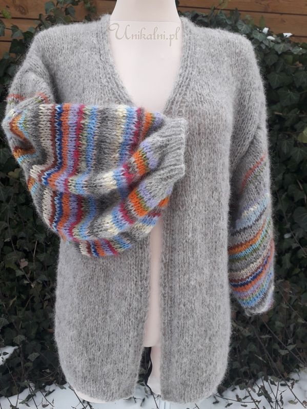 sweter szerokie rekawy w paski unikalni pl