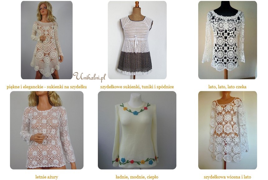 ubrania na szydelku recznie robione unikalni pl8