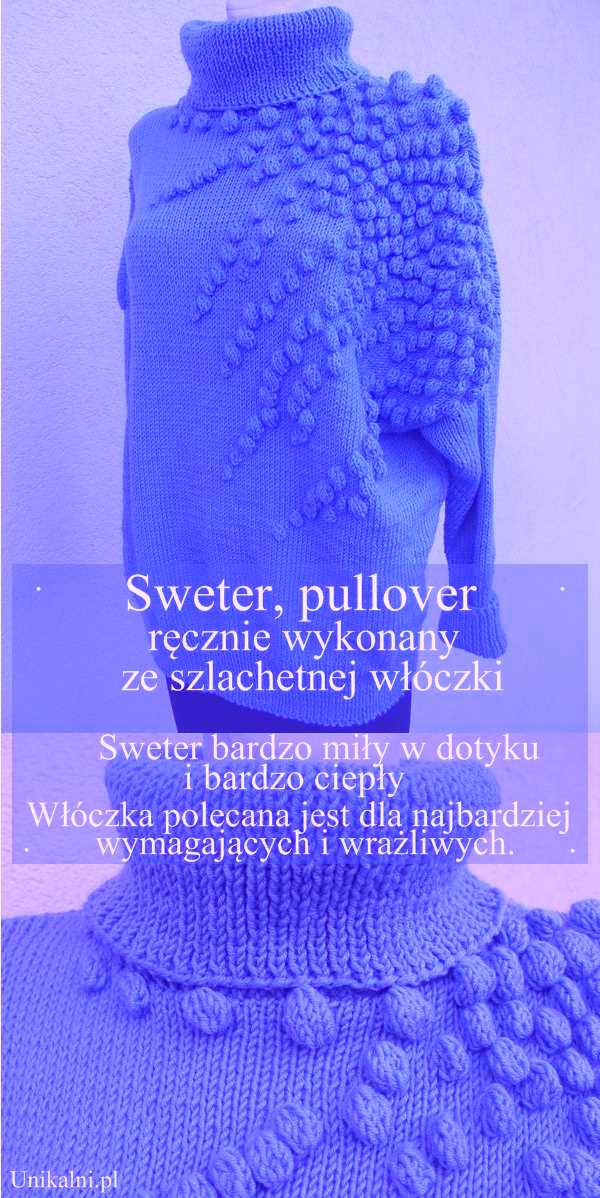 sweter pullover fiolet welna unikalni pl